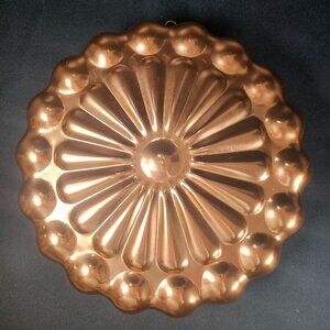Vintage WearEver Copper Jello Mold Floral Pinwheel Design Retro Kitchen Decor